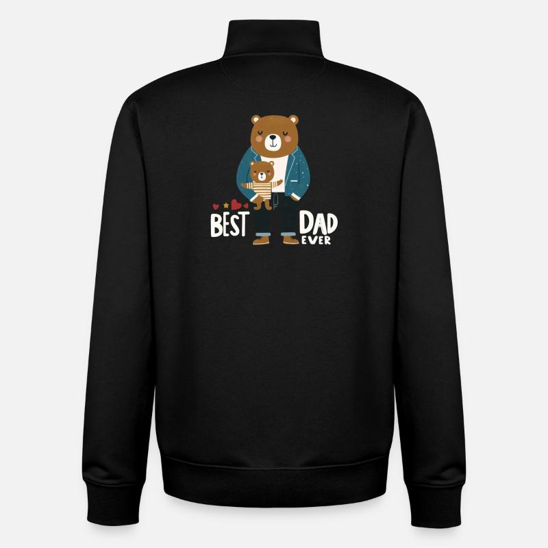 Le meilleur papa - Sweat zippé unisexe en coton bio Stanley/Stella - noir