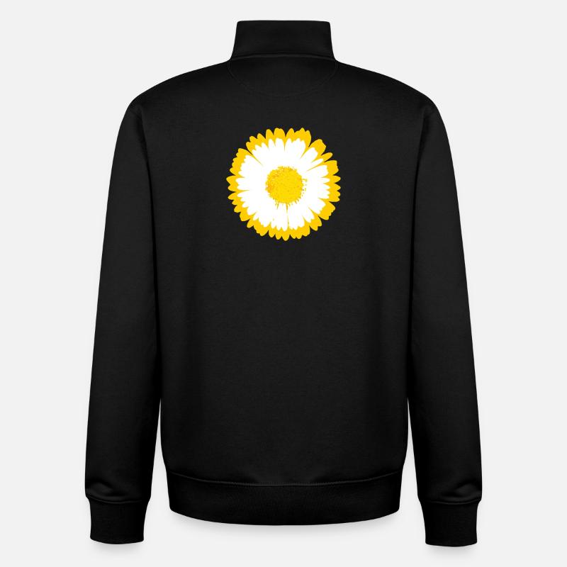Graphique Daisy Sunburst - Sweat zippé unisexe en coton bio Stanley/Stella - noir