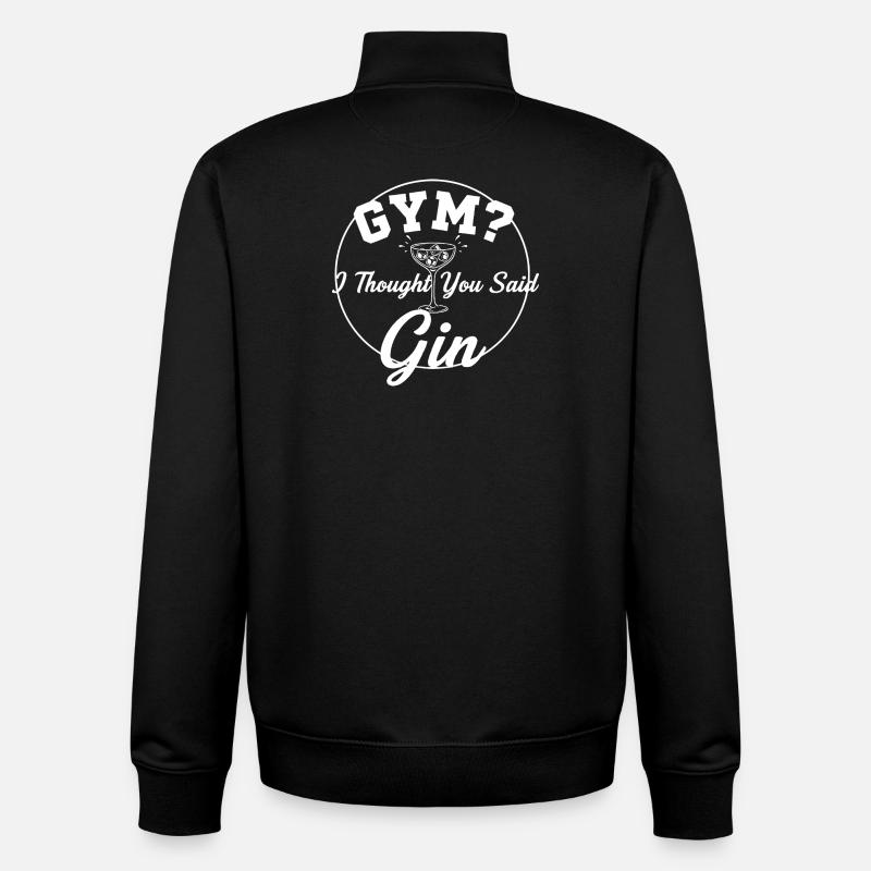 Gym or gin ? - Unisex Organic Zip Sweatshirt by Stanley/Stella - black