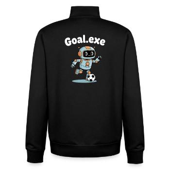 Goal.Exe Roboter Fußball - Unisex Organic Zip Sweatshirt von Stanley/Stella - Schwarz - Hinten - AI Model Male 185 light (185cm)