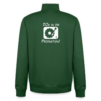 DJs in production - Unisex Organic Zip Sweatshirt by Stanley/Stella - bottle green - Back - AI Model Male 185 dark (185cm)