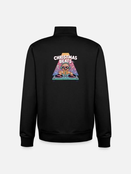 Christmas Beats DJ Gingerbread - Unisex Organic Zip Sweatshirt by Stanley/Stella - black