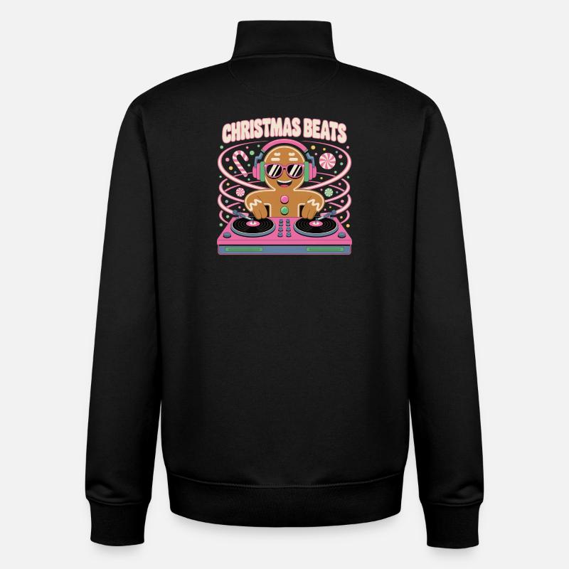Weihnachtsbeats DJ Gingerbread - Unisex Organic Zip Sweatshirt von Stanley/Stella - Schwarz