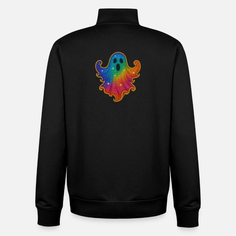 Regenbogen Geist Glitzer - Sweat zippé unisexe en coton bio Stanley/Stella - noir