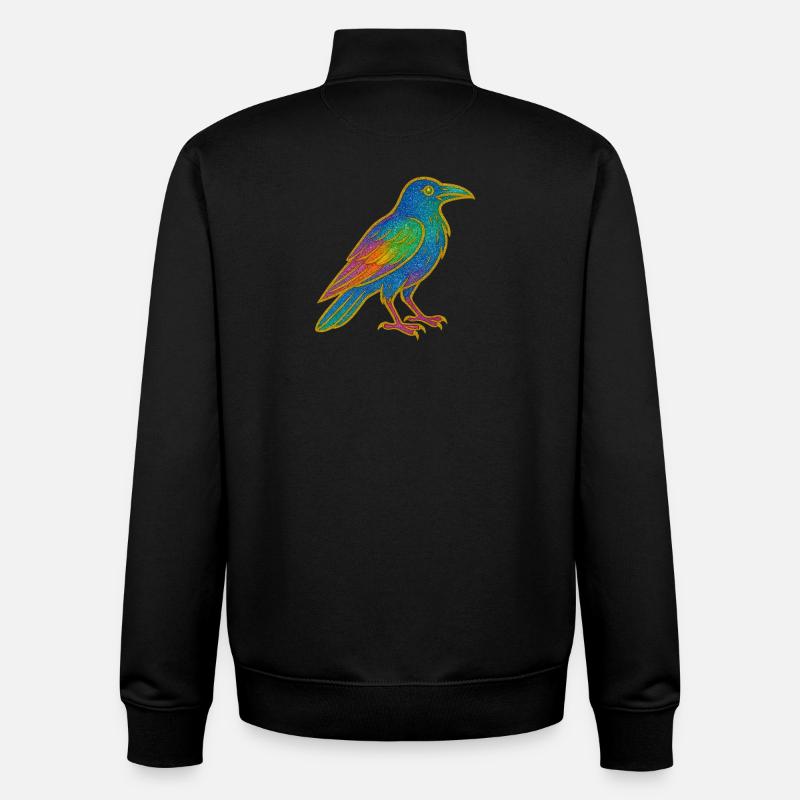 Regenbogenrabe Patchdesign - Unisex Organic Zip Sweatshirt von Stanley/Stella - Schwarz
