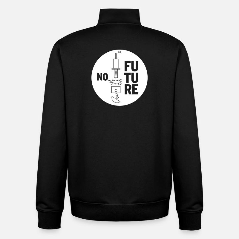 PAS D’AVENIR - Sweat zippé unisexe en coton bio Stanley/Stella - noir