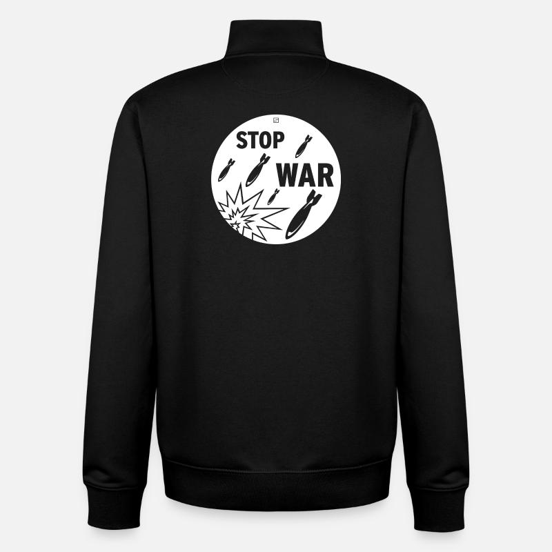 Stop War - Unisex Organic Zip Sweatshirt by Stanley/Stella - black