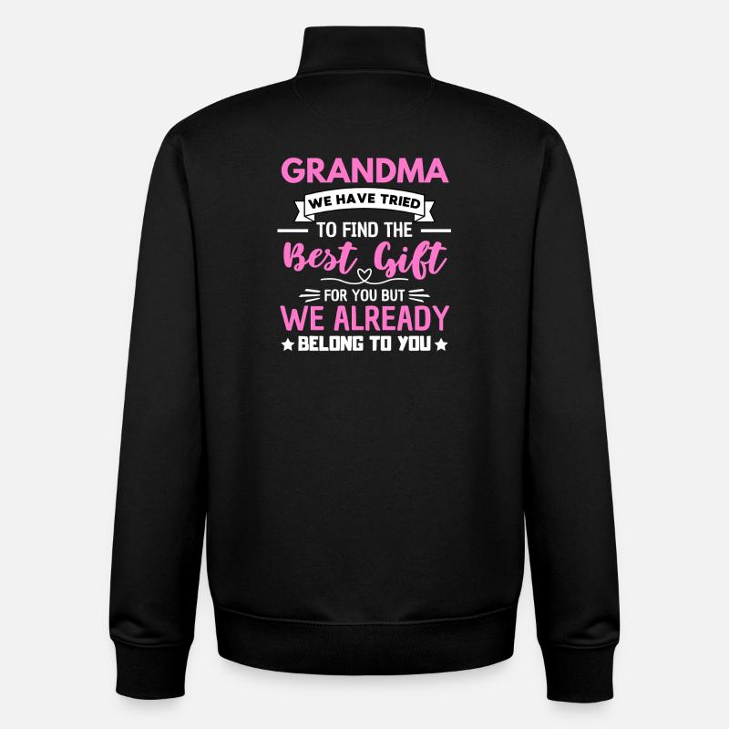 Citation amusante de grand-mère pour grand-mère - Sweat zippé unisexe en coton bio Stanley/Stella - noir