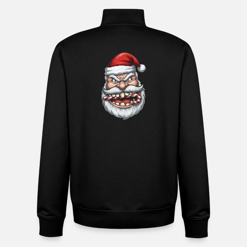 Wütend Lachender Weihnachtsmann - Unisex Organic Zip Sweatshirt von Stanley/Stella - Schwarz