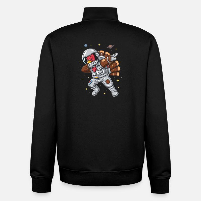 Canard astronaute dans l’espace - Sweat zippé unisexe en coton bio Stanley/Stella - noir