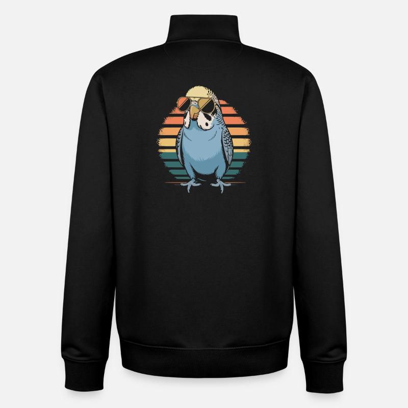 Perruche ondulée - Sweat zippé unisexe en coton bio Stanley/Stella - noir