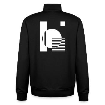 Geometrische Mono Kreis Streifen - Unisex Organic Zip Sweatshirt von Stanley/Stella - Schwarz - Hinten - AI Model Male 185 light (185cm)