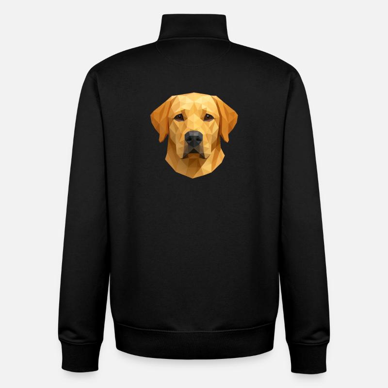 Polygon Labrador Retriever Gift - Unisex Organic Zip Sweatshirt by Stanley/Stella - black
