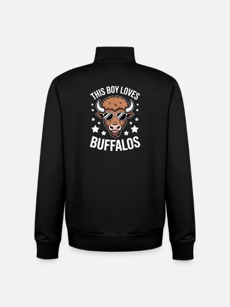 Buffalo Saying Guys Funny Buffalo Gift - Unisex Organic Zip Sweatshirt by Stanley/Stella - black