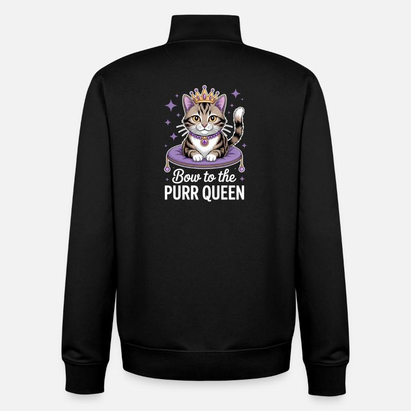 Chat Disant Chat Drôle Chat Cadeau - Sweat zippé unisexe en coton bio Stanley/Stella - noir