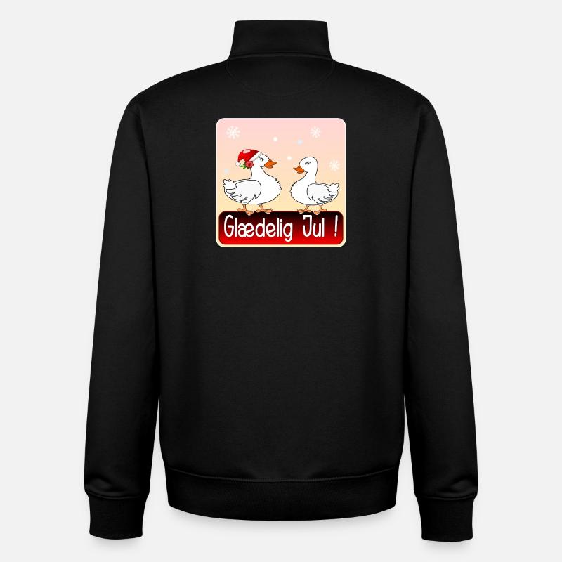 Frohe Weihnachten Weihnachtsgans - Unisex Organic Zip Sweatshirt von Stanley/Stella - Schwarz