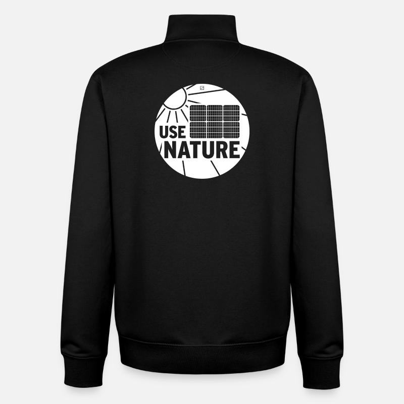 USE NATURE - Unisex Organic Zip Sweatshirt by Stanley/Stella - black