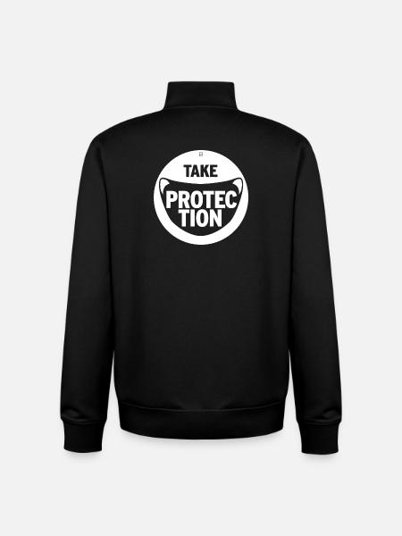 TAKE PROTECTION - Unisex Organic Zip Sweatshirt by Stanley/Stella - black