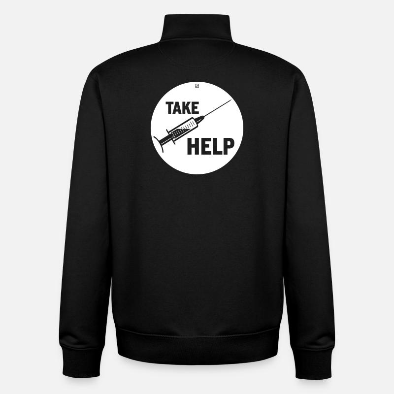 TAKE HELP - Unisex Organic Zip Sweatshirt von Stanley/Stella - Schwarz