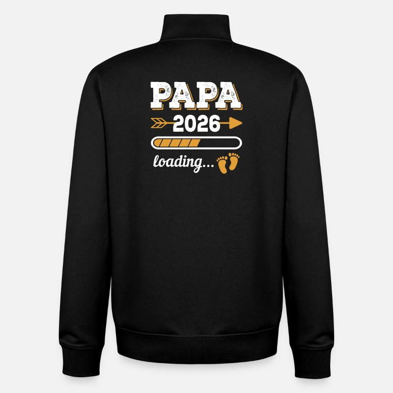 Papa 2026 Loading Zukünftiger Vater Geschenk - Unisex Organic Zip Sweatshirt von Stanley/Stella - Schwarz