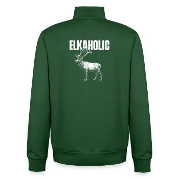 Elkaholic Elk Hunter Big Game Wildnis - Unisex Organic Zip Sweatshirt von Stanley/Stella - Flaschengrün - Hinten - AI Model Male 185 dark (185cm)
