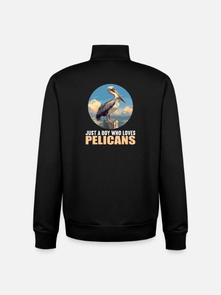 Pélicans Pélican - Sweat zippé unisexe en coton bio Stanley/Stella - noir