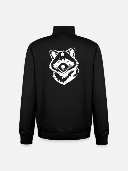 Raccoon T-shirt Gift - Unisex Organic Zip Sweatshirt by Stanley/Stella - black