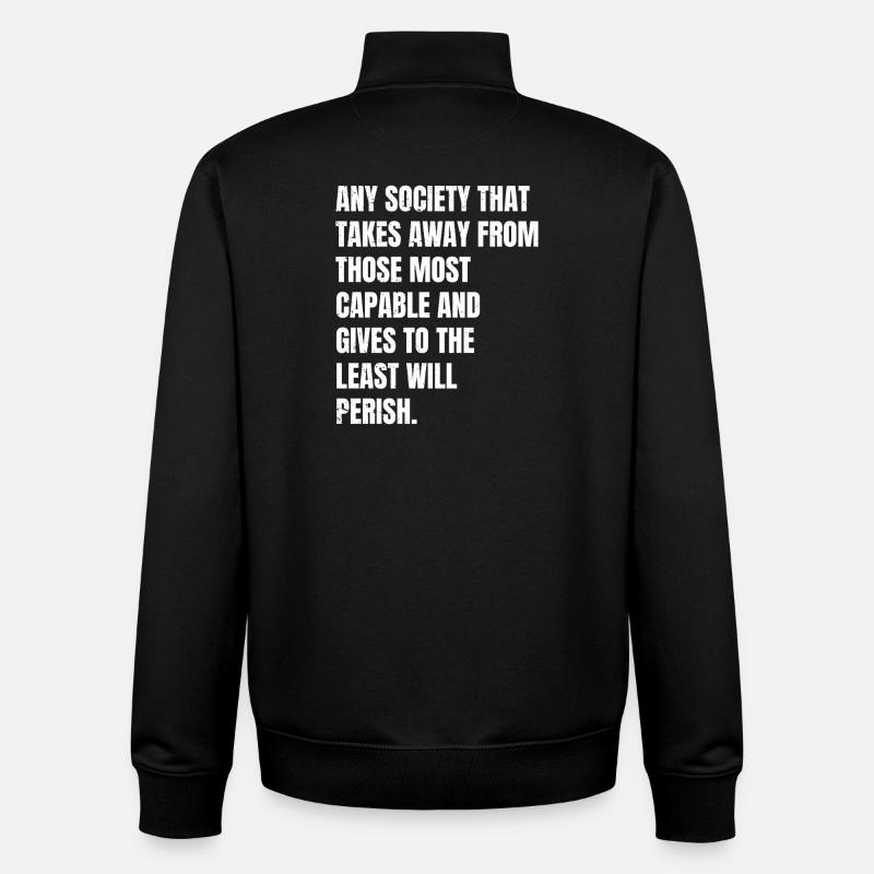 toute société qui prive ces - Sweat zippé unisexe en coton bio Stanley/Stella - noir