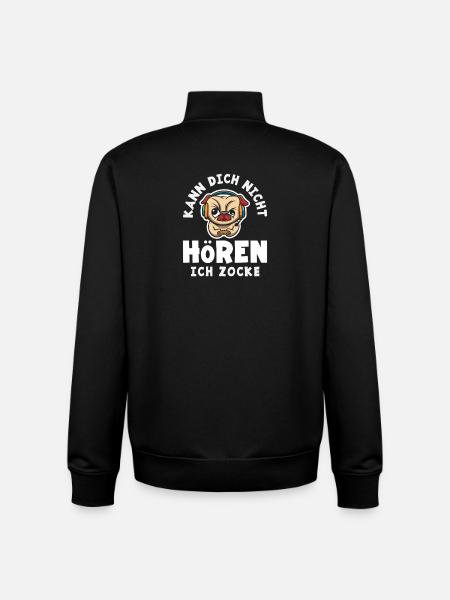 Can't hear you – I'm playing dog - Unisex Organic Zip Sweatshirt by Stanley/Stella - black