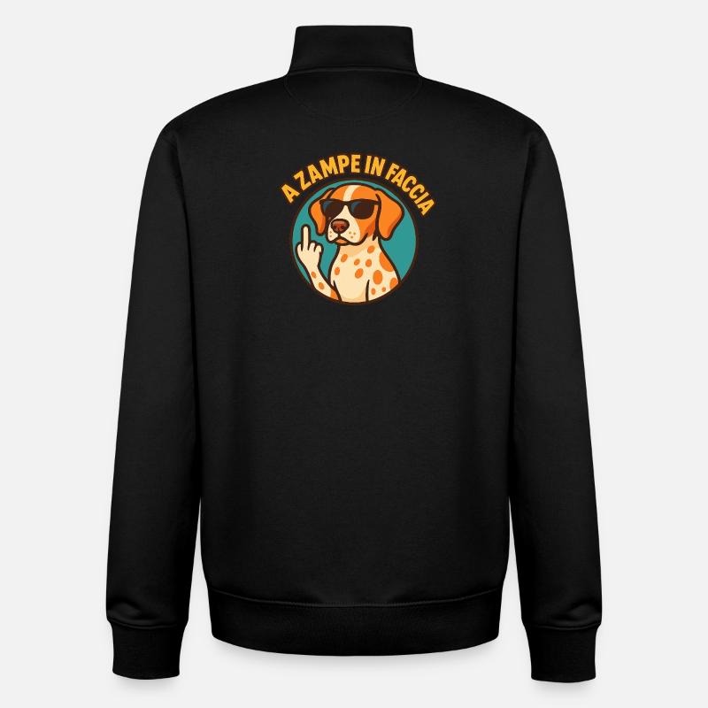 Mit den Pfoten im Gesicht - Unisex Organic Zip Sweatshirt von Stanley/Stella - Schwarz