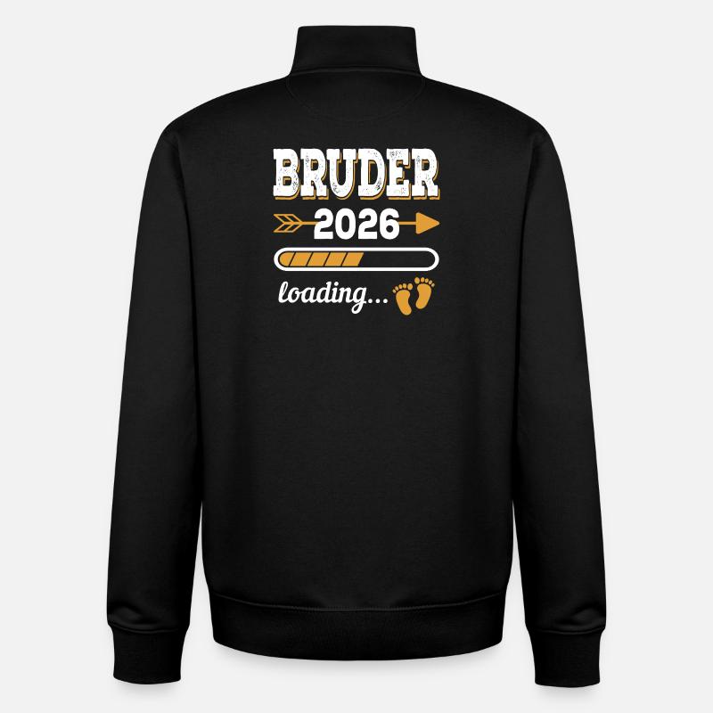 Brother 2026 Loading Siblings-to-be Gift - Unisex Organic Zip Sweatshirt by Stanley/Stella - black