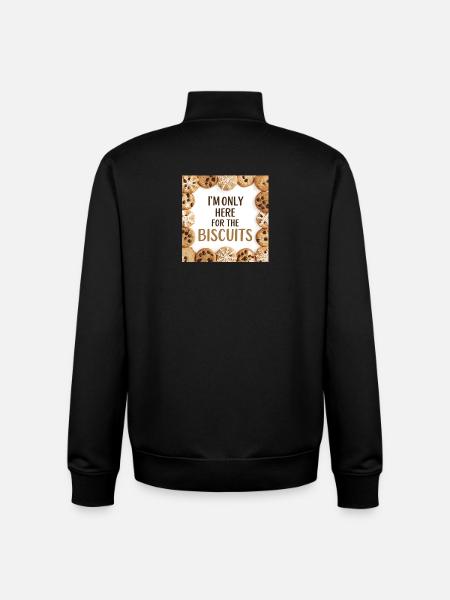 Only Here for the Biscuits - Sweat zippé unisexe en coton bio Stanley/Stella - noir