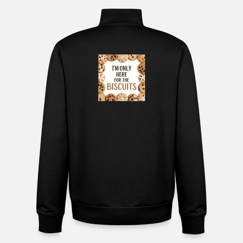 Only Here for the Biscuits - Unisex Organic Zip Sweatshirt by Stanley/Stella - black