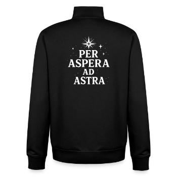 Per Aspera Ad Astra Latin Typography - Unisex Organic Zip Sweatshirt by Stanley/Stella - black - Back - AI Model Male 185 light (185cm)