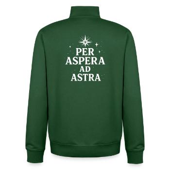 Per Aspera Ad Astra Latin Typography - Unisex Organic Zip Sweatshirt by Stanley/Stella - bottle green - Back - AI Model Male 185 dark (185cm)