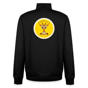 Cute Giraffe in Stamp Motif, Zoo Animal Safari Animal - Unisex Organic Zip Sweatshirt by Stanley/Stella - black - Back - AI Model Male 185 light (185cm)