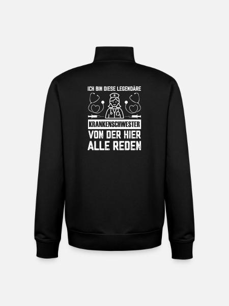 I'm this Legendary Nurse Saying - Unisex Organic Zip Sweatshirt by Stanley/Stella - black