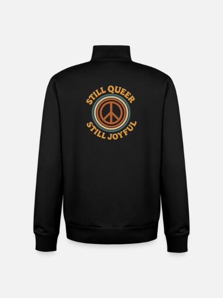 Groovy Pride Retro Égalité Queer Histoire - Sweat zippé unisexe en coton bio Stanley/Stella - noir