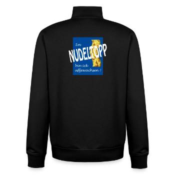 NUDELTOPP - Unisex Organic Zip Sweatshirt von Stanley/Stella - Schwarz - Hinten - AI Model Male 185 light (185cm)
