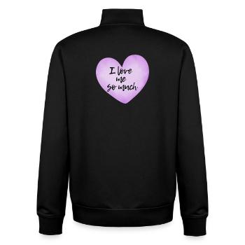 I love me so much - Selflove Statement - Unisex Organic Zip Sweatshirt by Stanley/Stella - black - Back - AI Model Male 185 light (185cm)