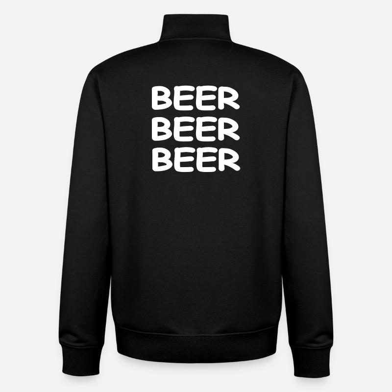 Bière - Sweat zippé unisexe en coton bio Stanley/Stella - noir