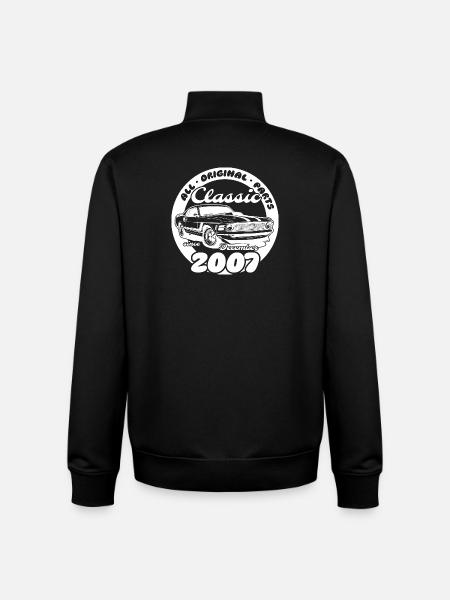18th Birthday - Classic Musclecar 12/2007 - Unisex Organic Zip Sweatshirt by Stanley/Stella - black