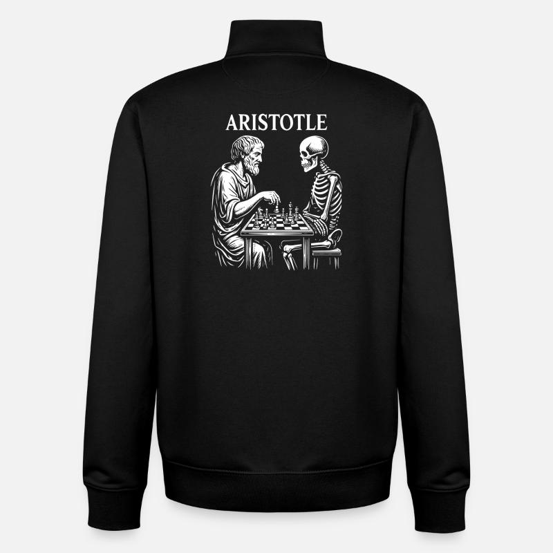 Échecs Aristote vs Skeleton - Sweat zippé unisexe en coton bio Stanley/Stella - noir