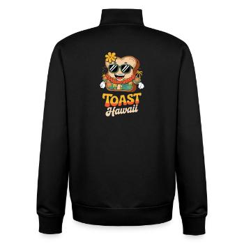 Toast Hawaï Rétro Cool Ambiance de plage - Sweat zippé unisexe en coton bio Stanley/Stella - noir - Dos - AI Model Male 185 light (185cm)