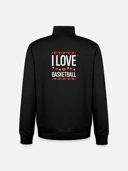 I Love Basketball - Unisex Organic Zip Sweatshirt by Stanley/Stella - black