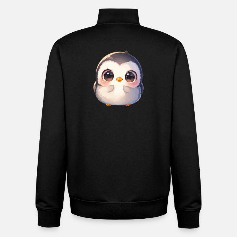 Pingouins Pingouin - Sweat zippé unisexe en coton bio Stanley/Stella - noir