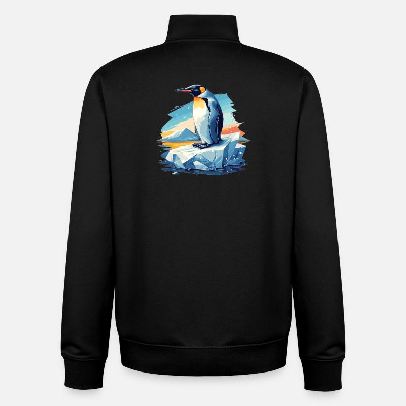 Pingouins Pingouin - Sweat zippé unisexe en coton bio Stanley/Stella - noir
