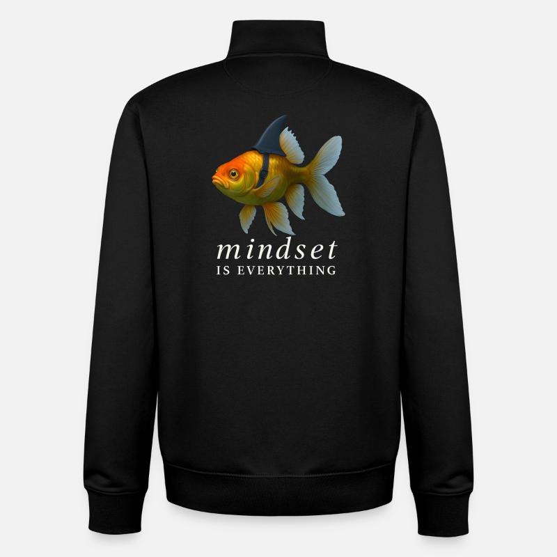 Mindset is Everything Goldfish, Motivational  - Sweat zippé unisexe en coton bio Stanley/Stella - noir