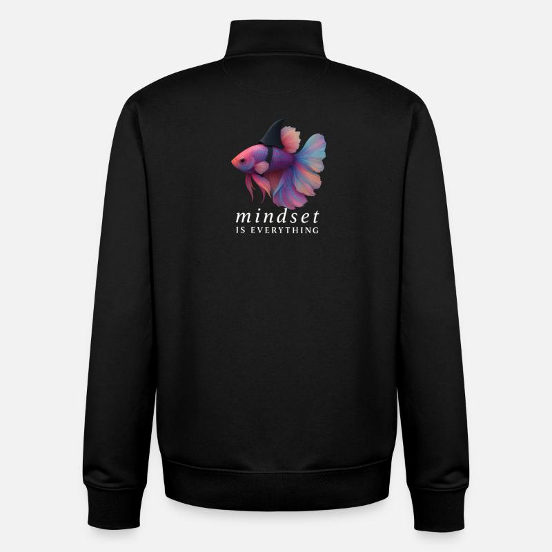 Mindset Fighting Fish Helmet, Motivational Saying - Sweat zippé unisexe en coton bio Stanley/Stella - noir