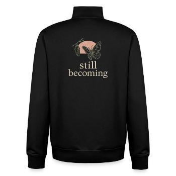 Achtsames Wachstum, Frühlingserneuerung, - Unisex Organic Zip Sweatshirt von Stanley/Stella - Schwarz - Hinten - AI Model Male 185 light (185cm)